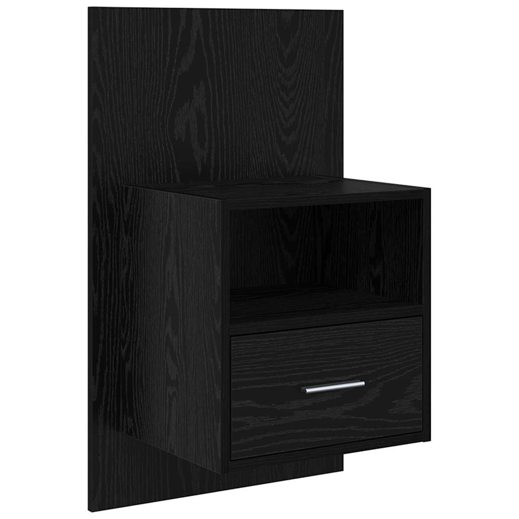 Bedside Cabinet with Drawer 2 pcs Black Oak 50 x 32.5 x 80cm