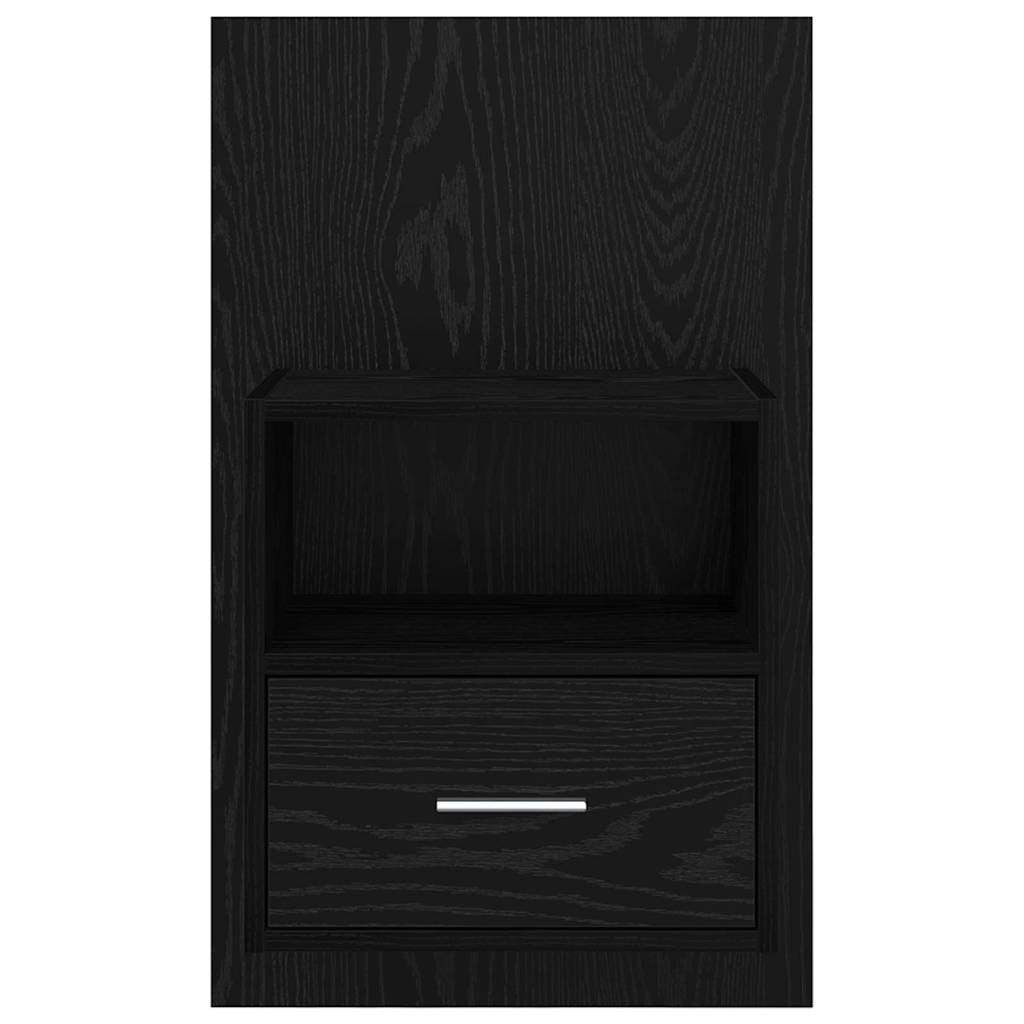 Bedside Cabinet with Drawer 2 pcs Black Oak 50 x 32.5 x 80cm
