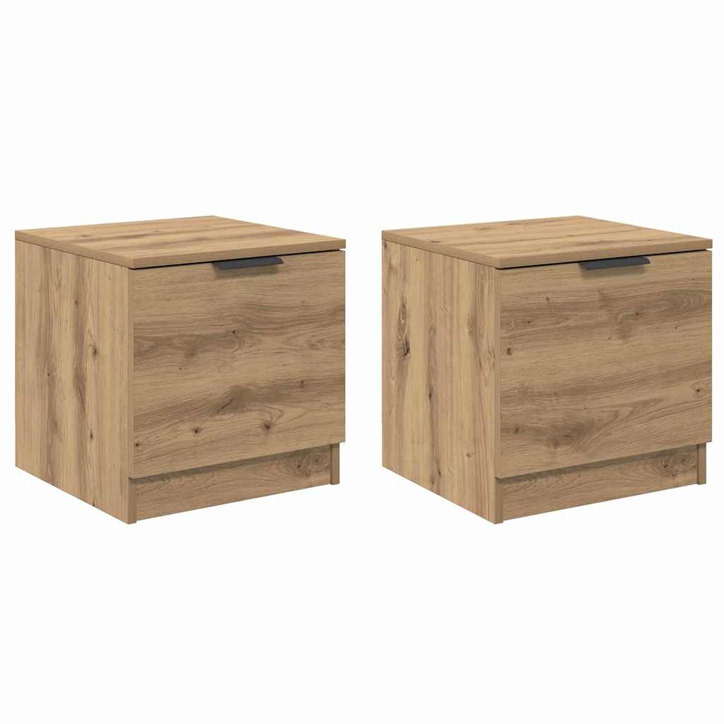 Bed Cabinet 2 pcs Artisan Oak 40 x 39 x 40cm Engineered Wood