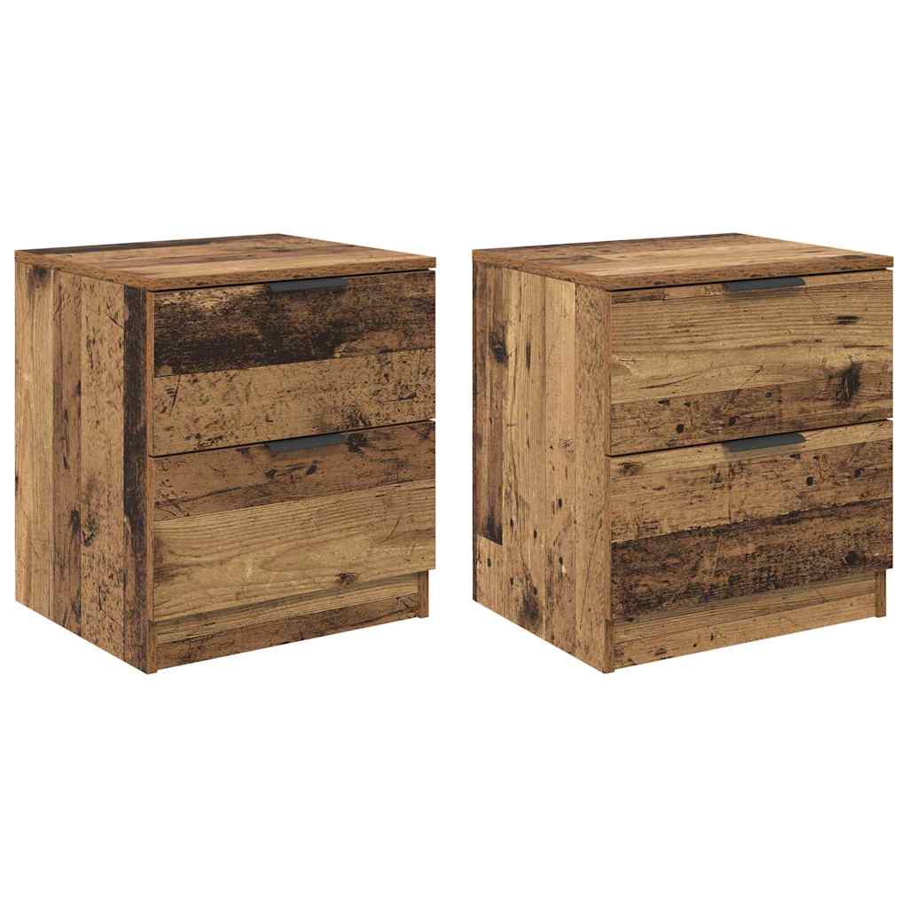 Bedside Cabinet 2 pcs Old Wood 45 x 39 x 50cm Engineered Wood