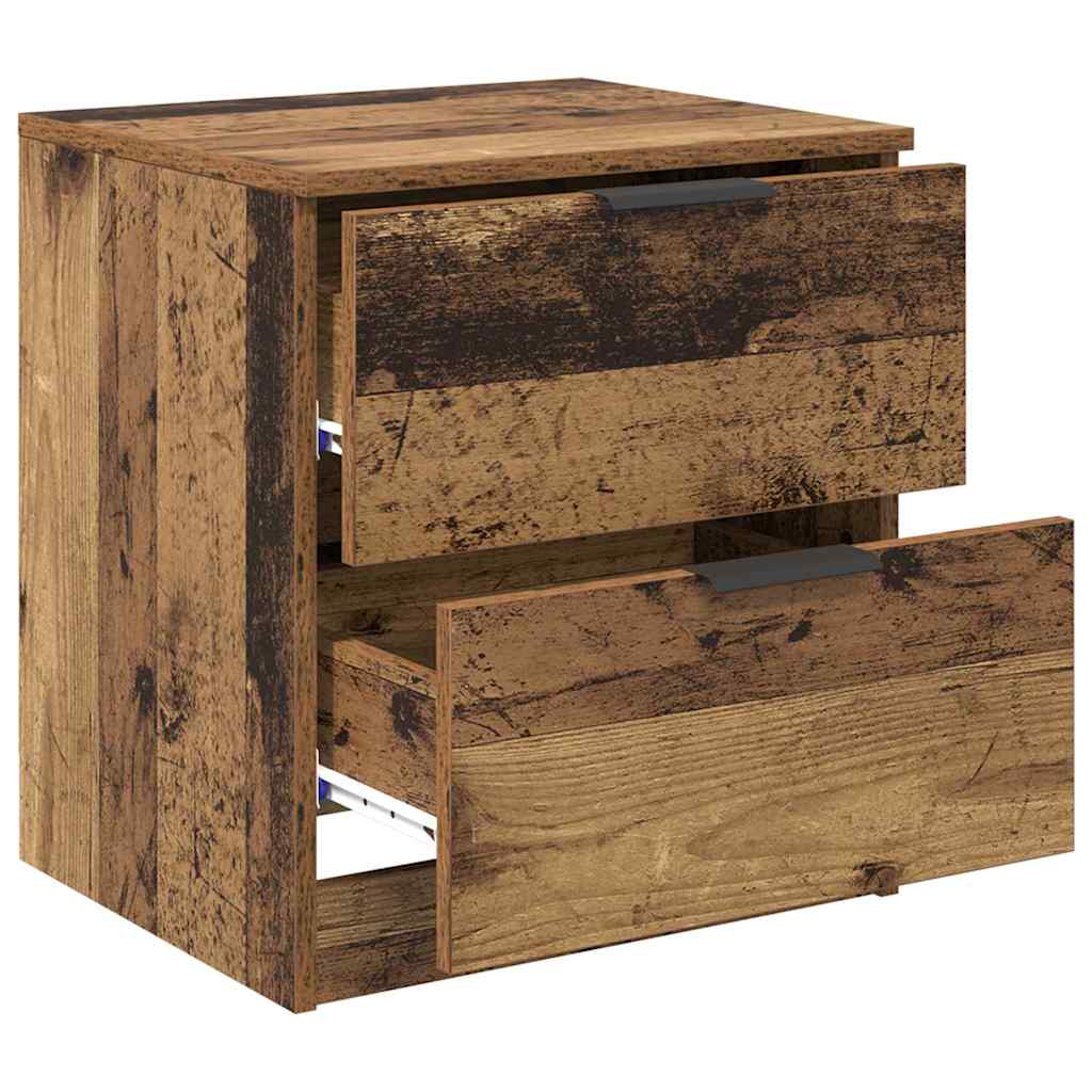 Bedside Cabinet 2 pcs Old Wood 45 x 39 x 50cm Engineered Wood