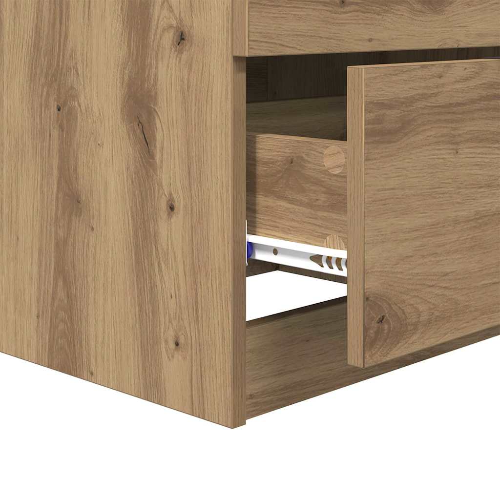 Bedside Cabinet with Drawer 2 pcs Artisan Oak 45 x 39 x 50cm