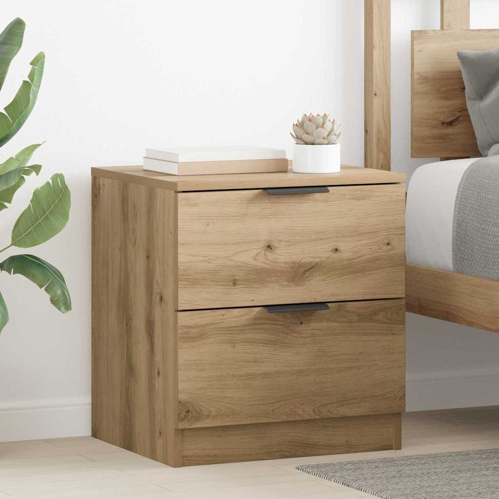 Bedside Cabinet with Drawer 2 pcs Artisan Oak 45 x 39 x 50cm