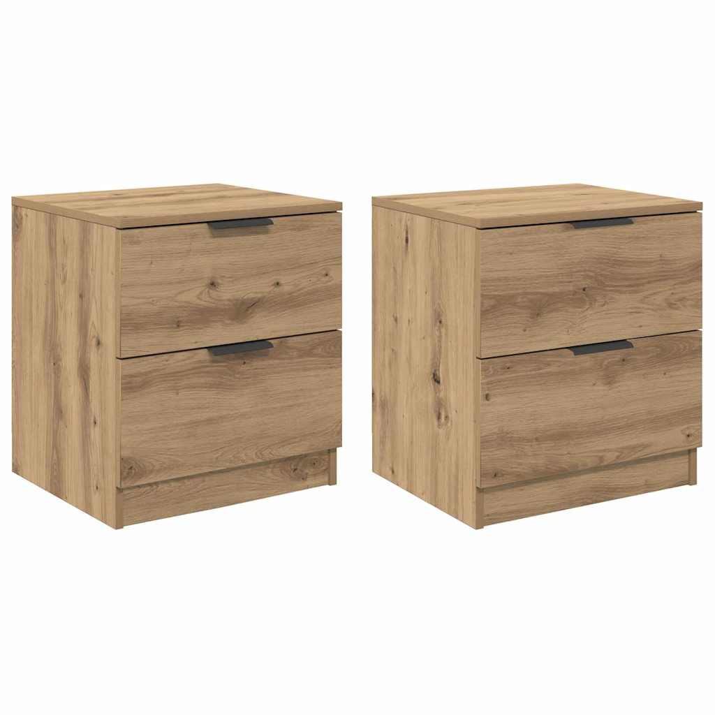 Bedside Cabinet with Drawer 2 pcs Artisan Oak 45 x 39 x 50cm
