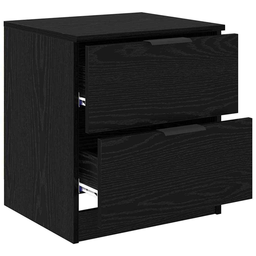 Bedside Cabinet 2 pcs Black Oak 45 x 39 x 50cm Engineered Wood