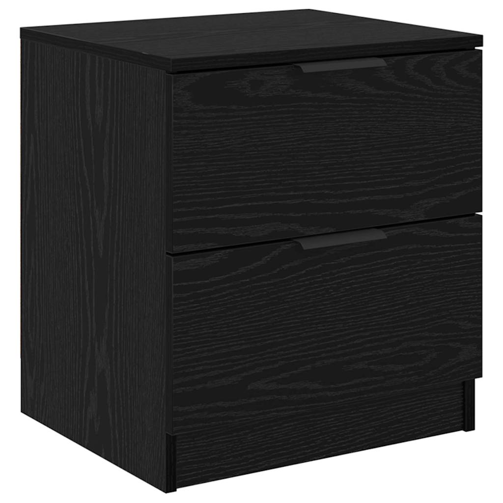 Bedside Cabinet 2 pcs Black Oak 45 x 39 x 50cm Engineered Wood