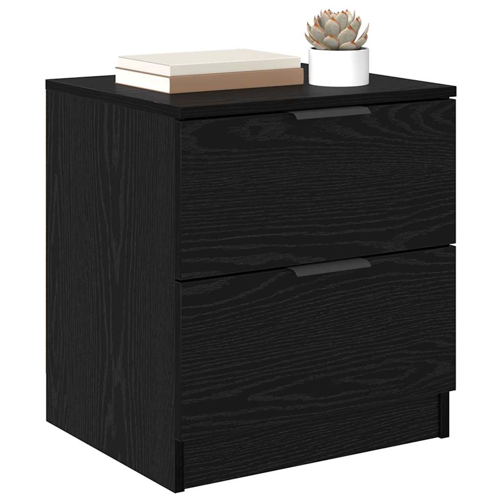 Bedside Cabinet 2 pcs Black Oak 45 x 39 x 50cm Engineered Wood