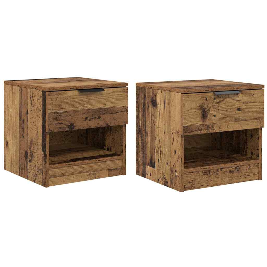 Bed Cabinet 2 pcs Old Wood 40 x 39 x 40cm Engineered Wood