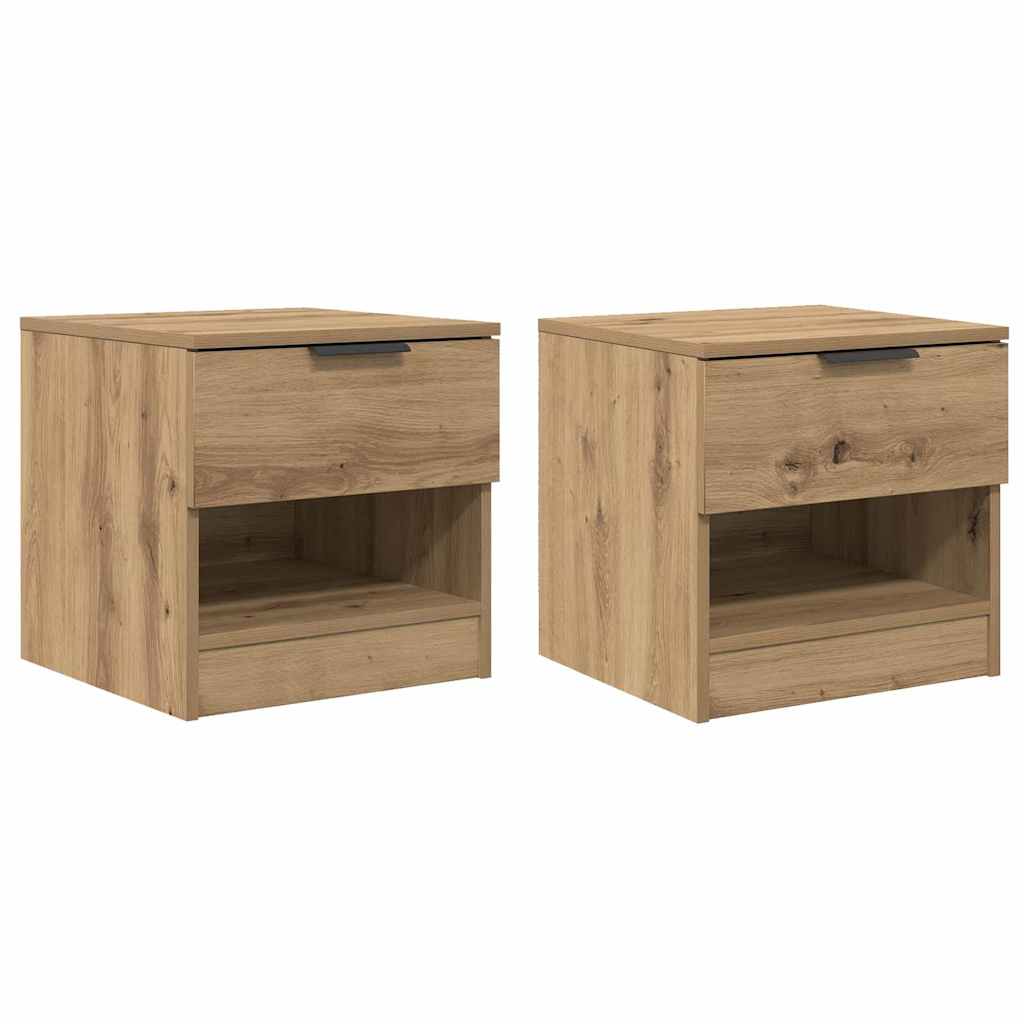 Bed Cabinet 2 pcs Artisan Oak 40 x 39 x 40cm Engineered Wood
