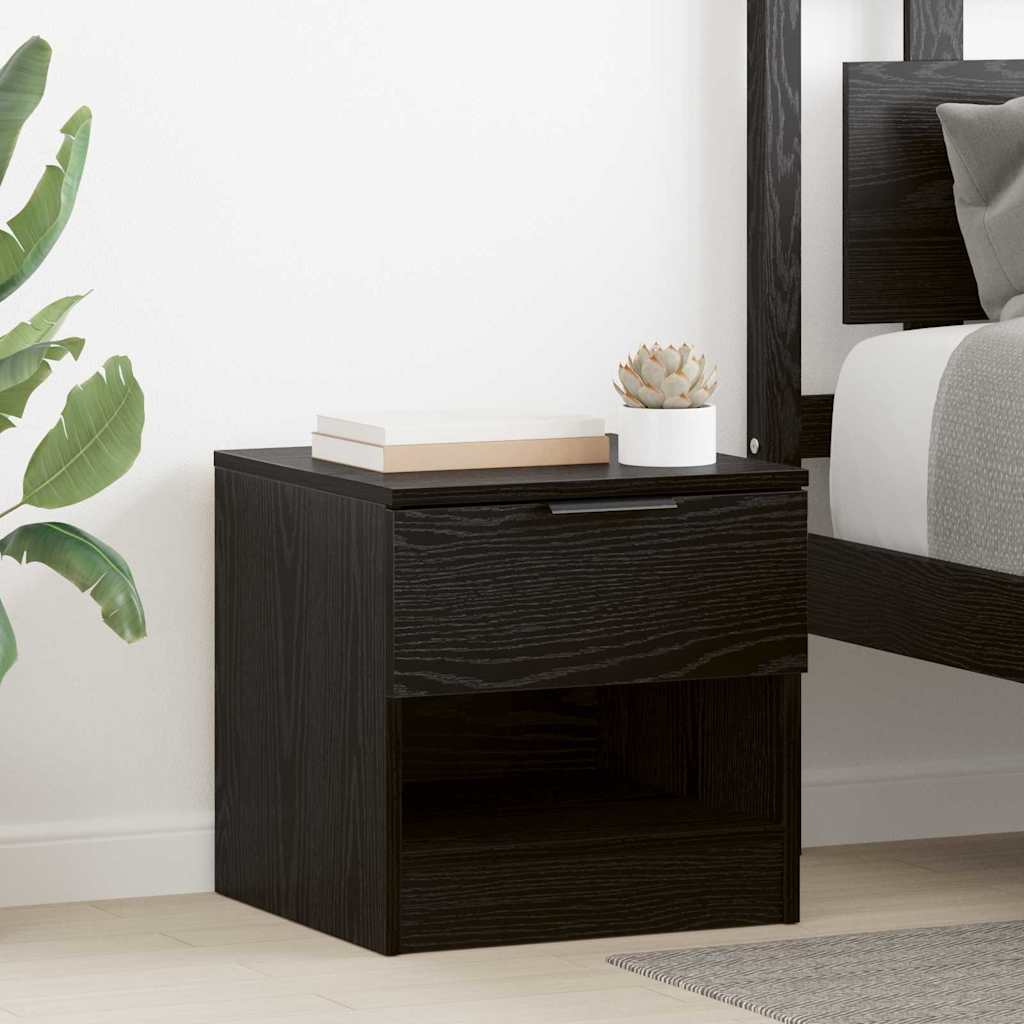 Bed Cabinet 2 pcs Black Oak 40 x 39 x 40cm Engineered Wood