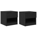 Bed Cabinet 2 pcs Black Oak 40 x 39 x 40cm Engineered Wood