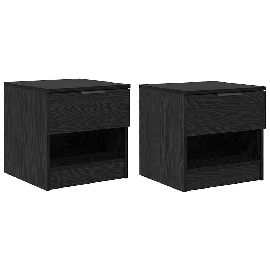 Bed Cabinet 2 pcs Black Oak 40 x 39 x 40cm Engineered Wood