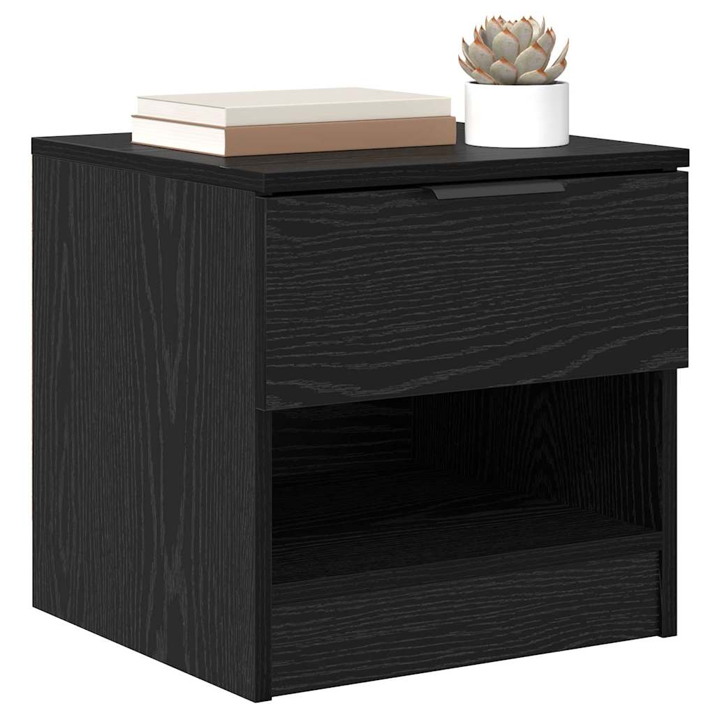 Bed Cabinet 2 pcs Black Oak 40 x 39 x 40cm Engineered Wood