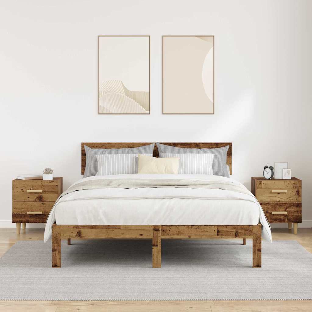Bed Cabinet 2 pcs Old Wood 40 x 35 x 47.5cm Engineered Wood