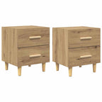 Bed Cabinet 2 pcs Artisan Oak 40 x 35 x 47.5cm Engineered Wood