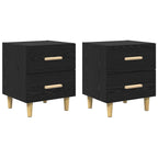 Bed Cabinet 2 pcs Black Oak 40 x 35 x 47.5cm Engineered Wood