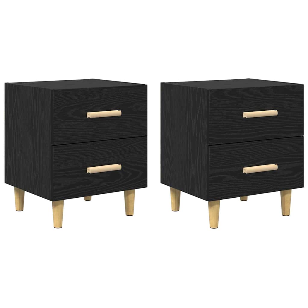 Bed Cabinet 2 pcs Black Oak 40 x 35 x 47.5cm Engineered Wood