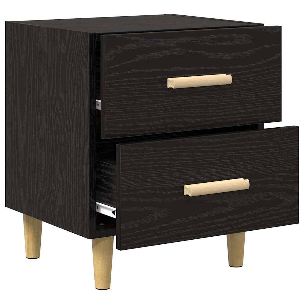 Bed Cabinet 2 pcs Black Oak 40 x 35 x 47.5cm Engineered Wood