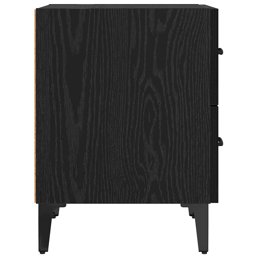 Bed Cabinet Black Oak 40 x 35 x 47.5 cm Engineered Wood