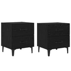 Bed Cabinet 2 pcs Black Oak 40 x 35 x 47.5 cm Engineered Wood