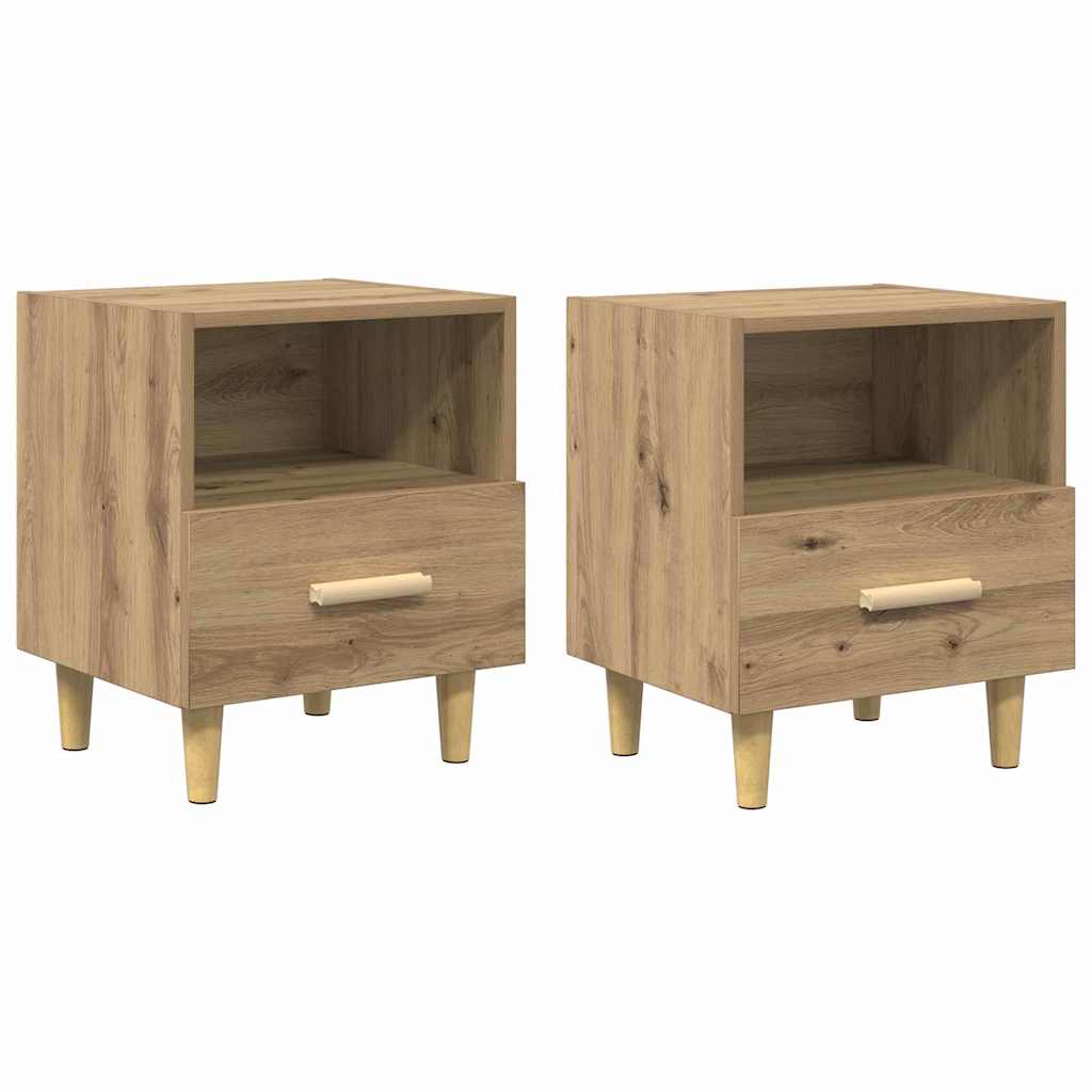 Bedside Cabinet with Drawer 2 pcs Artisan Oak 40 x 35 x 47 cm