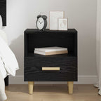 Bedside Cabinet Black Oak 40 x 35 x 47 cm Engineered Wood