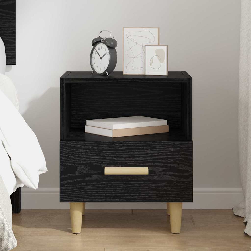 Bedside Cabinet Black Oak 40 x 35 x 47 cm Engineered Wood