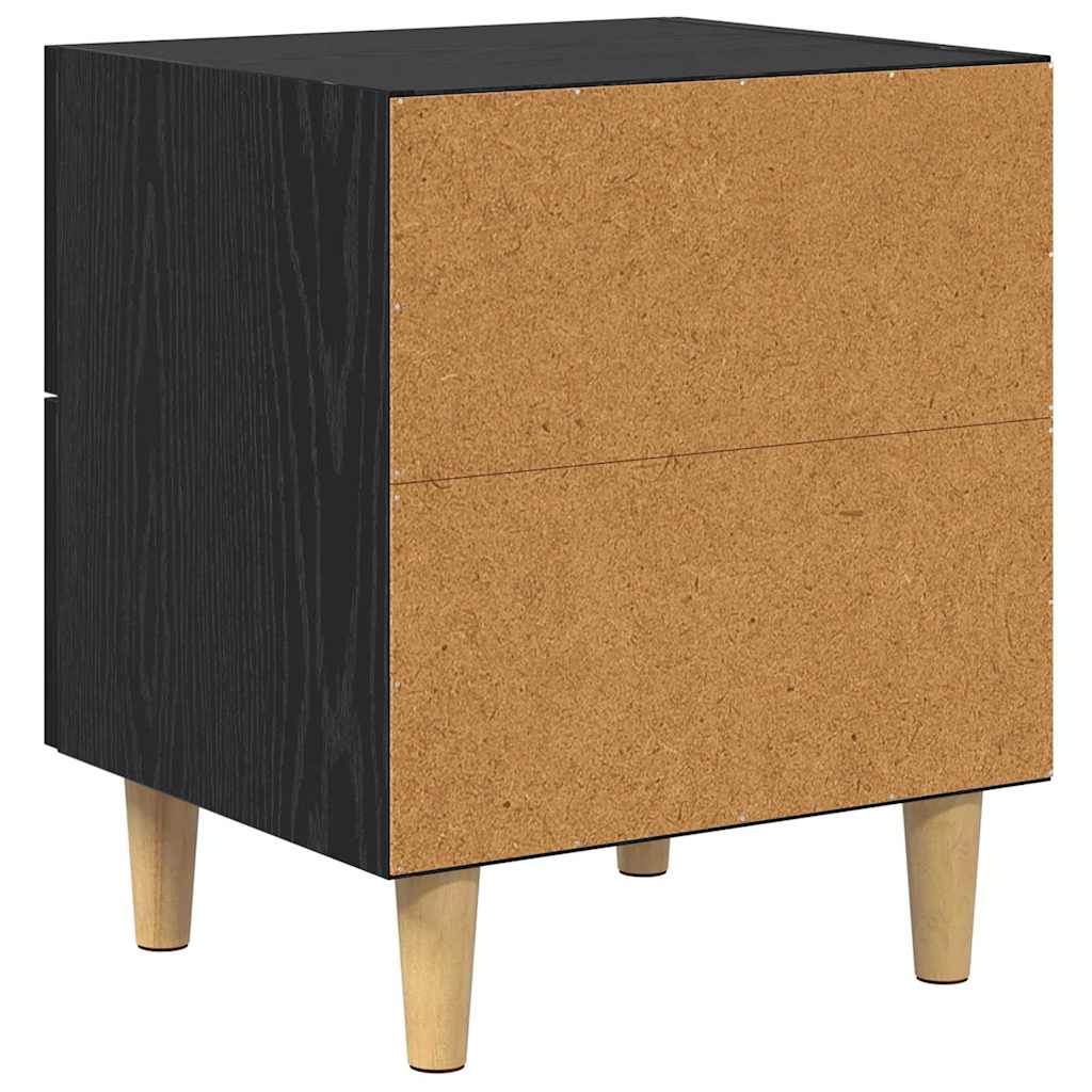 Bedside Cabinet Black Oak 40 x 35 x 47 cm Engineered Wood