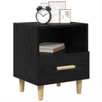Bedside Cabinet Black Oak 40 x 35 x 47 cm Engineered Wood