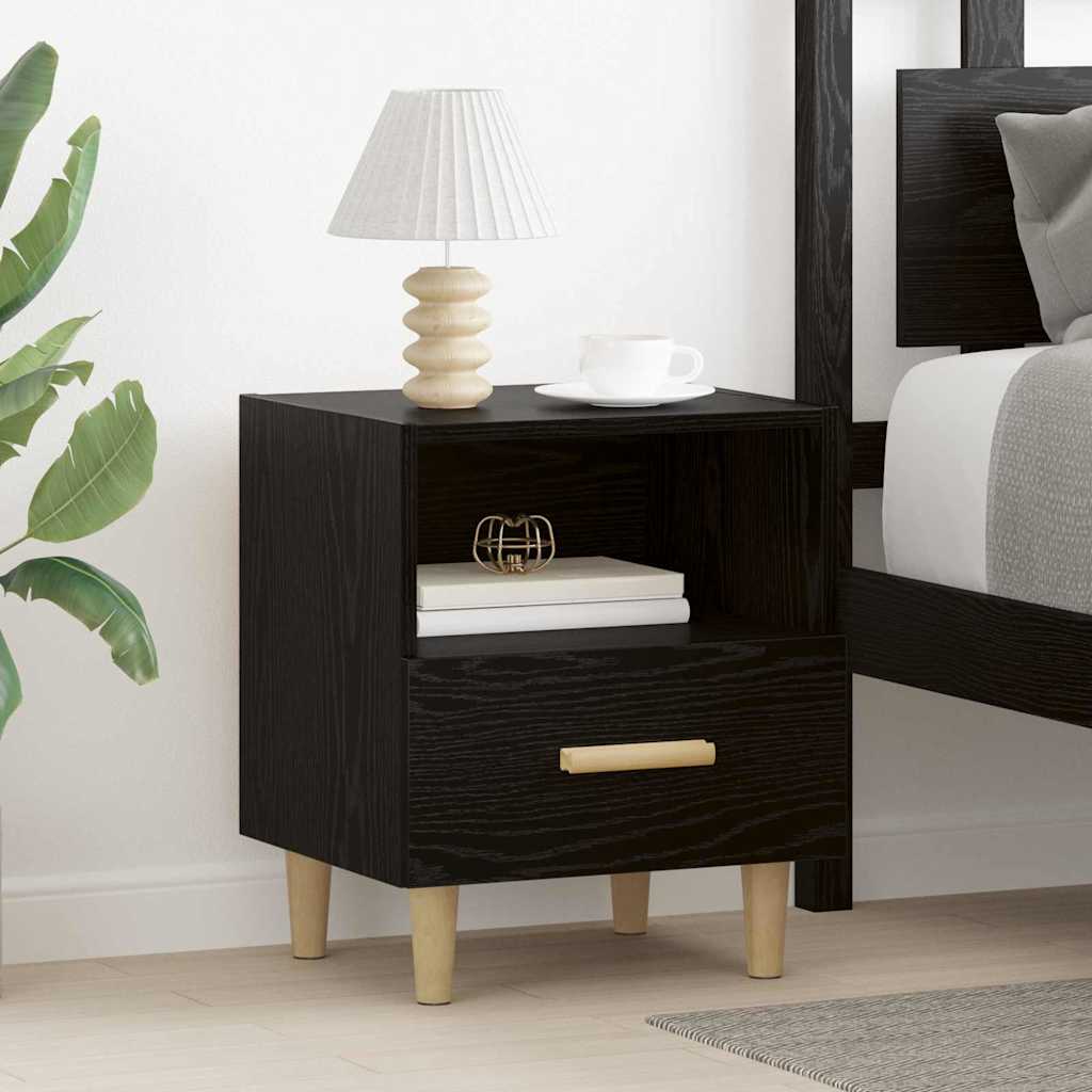 Bedside Cabinet 2 pcs Black Oak 40 x 35 x 47 cm Engineered Wood