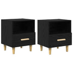 Bedside Cabinet 2 pcs Black Oak 40 x 35 x 47 cm Engineered Wood