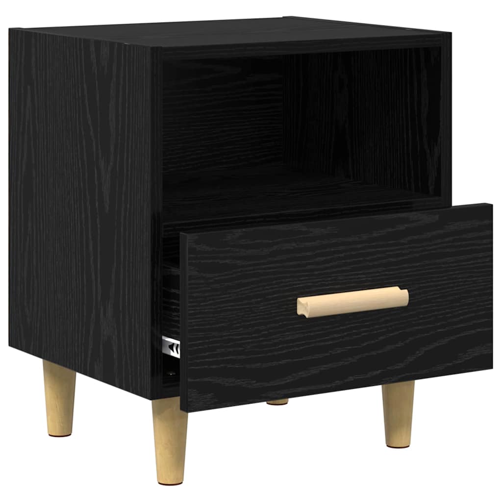 Bedside Cabinet 2 pcs Black Oak 40 x 35 x 47 cm Engineered Wood