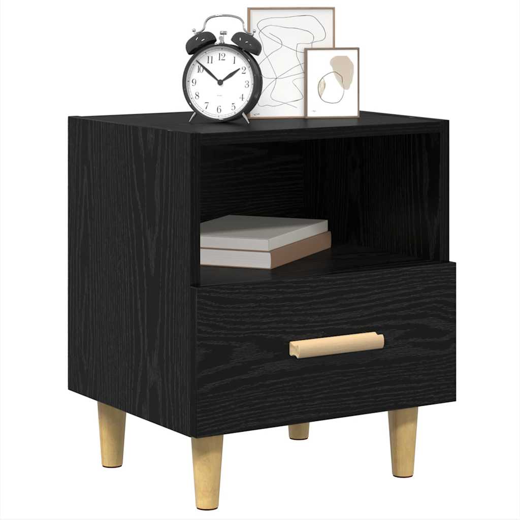 Bedside Cabinet 2 pcs Black Oak 40 x 35 x 47 cm Engineered Wood