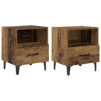 Bedside Cabinet with Drawer 2 pcs Old wood 40 x 35 x 47.5 cm