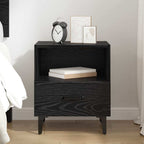 Bedside Cabinet Black oak 40 x 35 x 47.5 cm Engineered wood