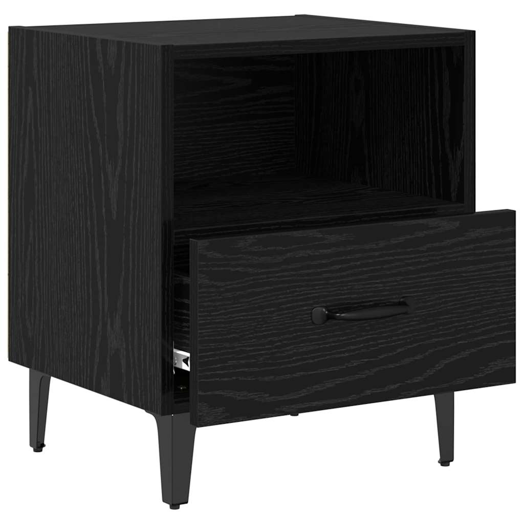 Bedside Cabinet Black oak 40 x 35 x 47.5 cm Engineered wood