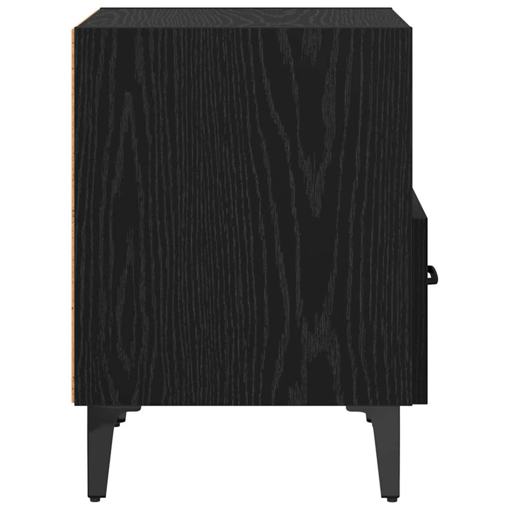 Bedside Cabinet Black oak 40 x 35 x 47.5 cm Engineered wood