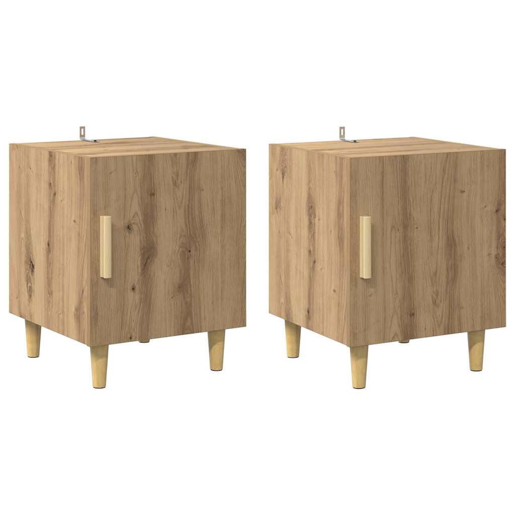 Bedside Cabinet Wall-mounted 2 pcs Artisan Oak 40 x 40 x 50 cm