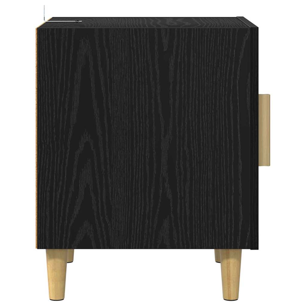 Bedside Cabinet Black Oak 40 x 40 x 50 cm Engineered Wood