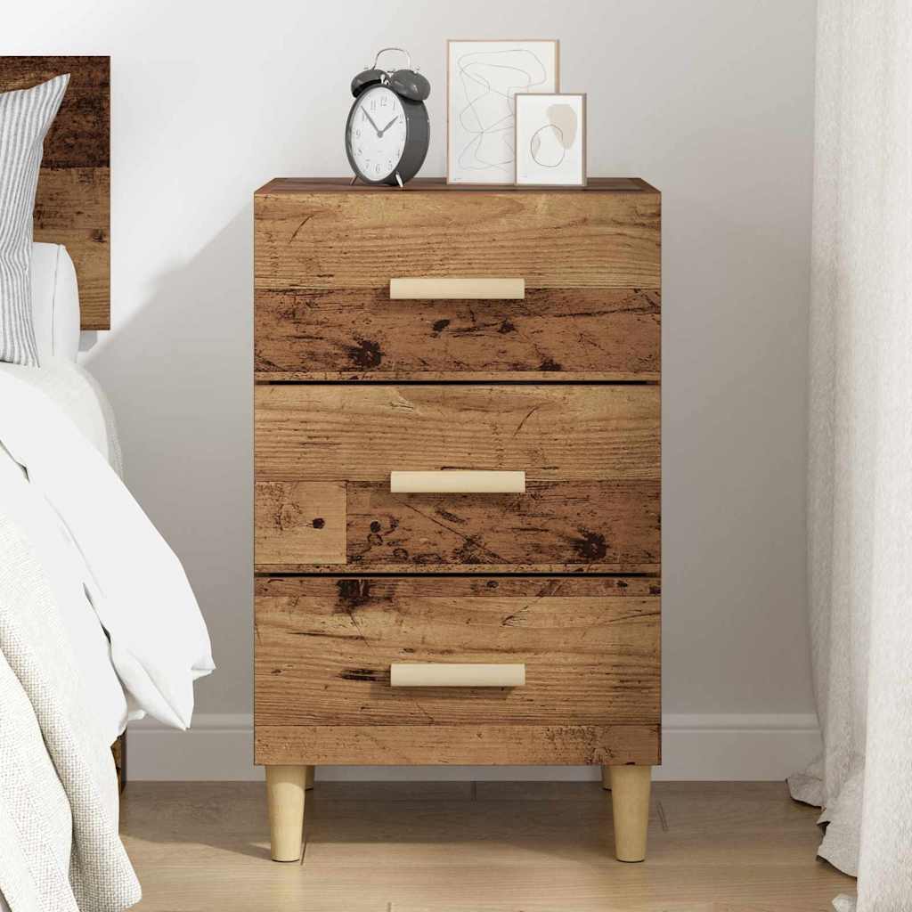 Bedside Cabinet Old Wood 40 x 40 x 66 cm Engineered Wood
