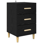 Bedside Cabinet Black Oak 40 x 40 x 66 cm Engineered Wood