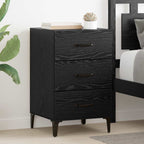 Bedside Cabinet Black Oak 40 x 40.5 x 66 cm Engineered Wood