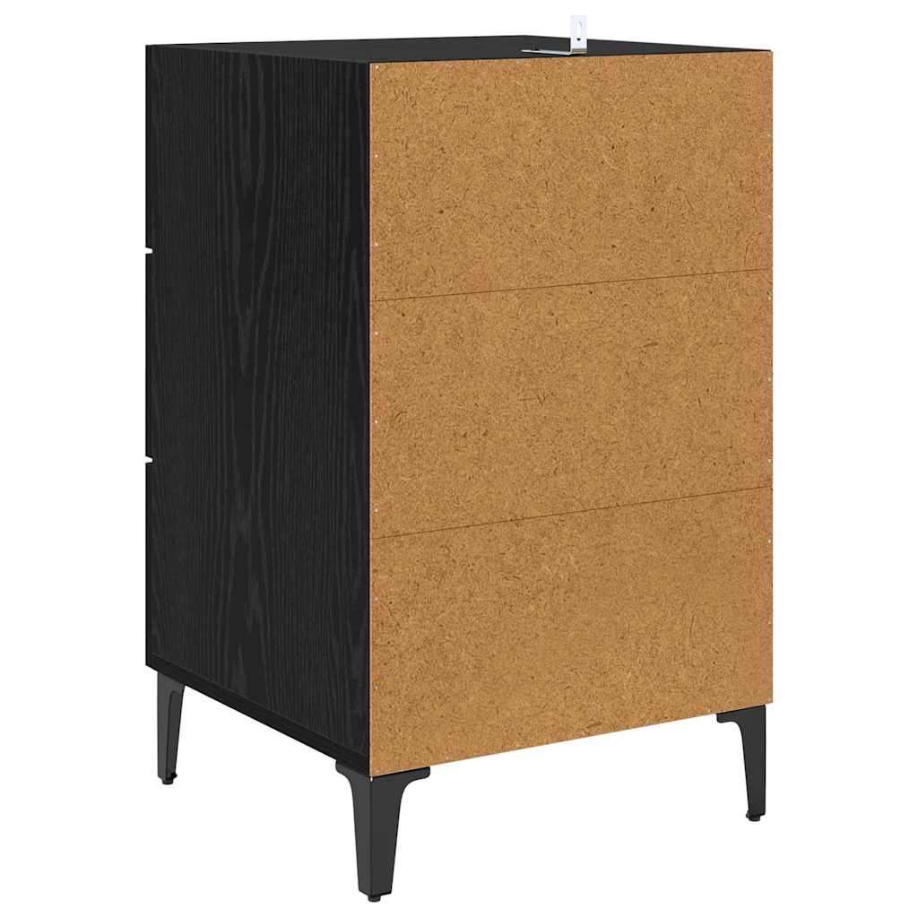 Bedside Cabinet Black Oak 40 x 40.5 x 66 cm Engineered Wood