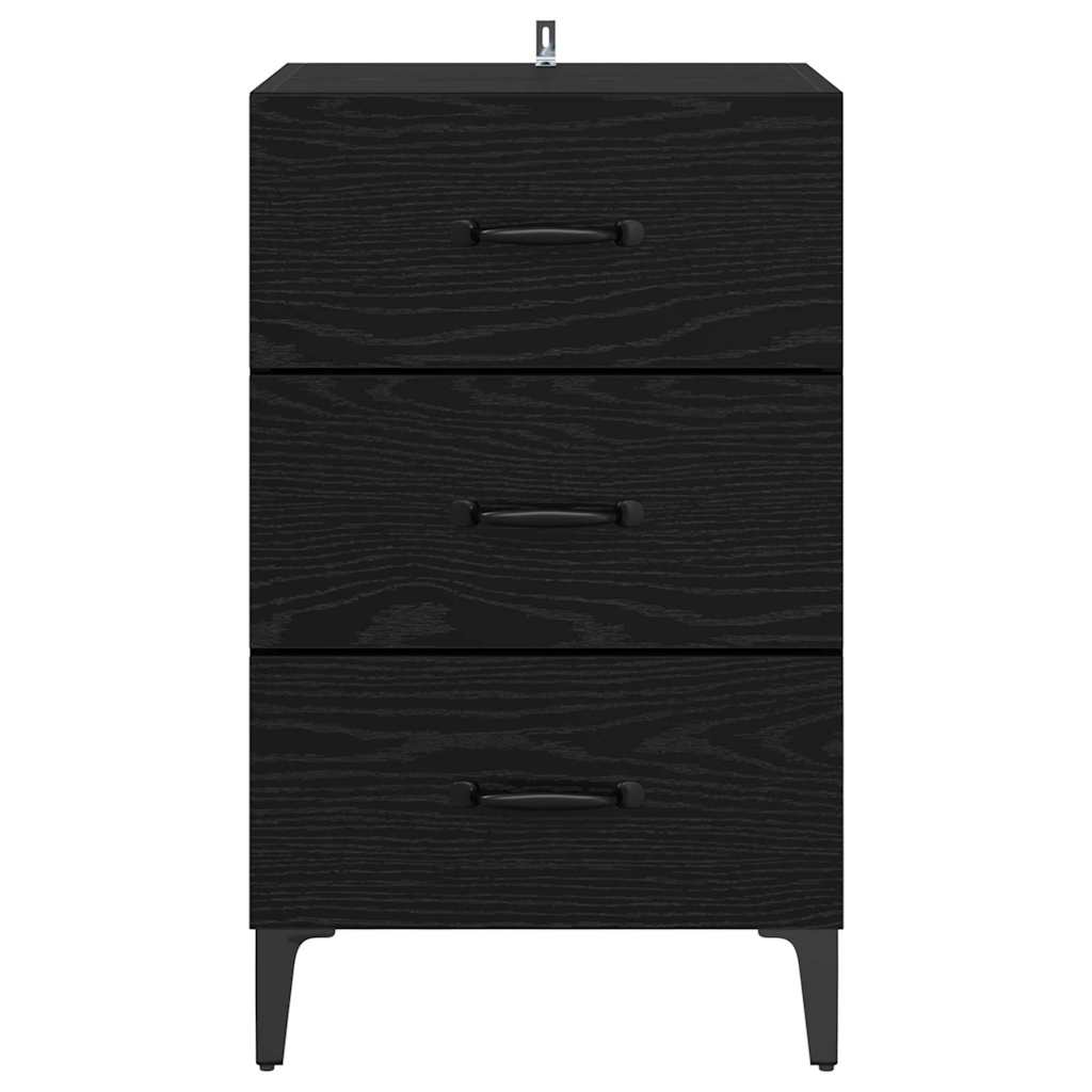 Bedside Cabinet Black Oak 40 x 40.5 x 66 cm Engineered Wood