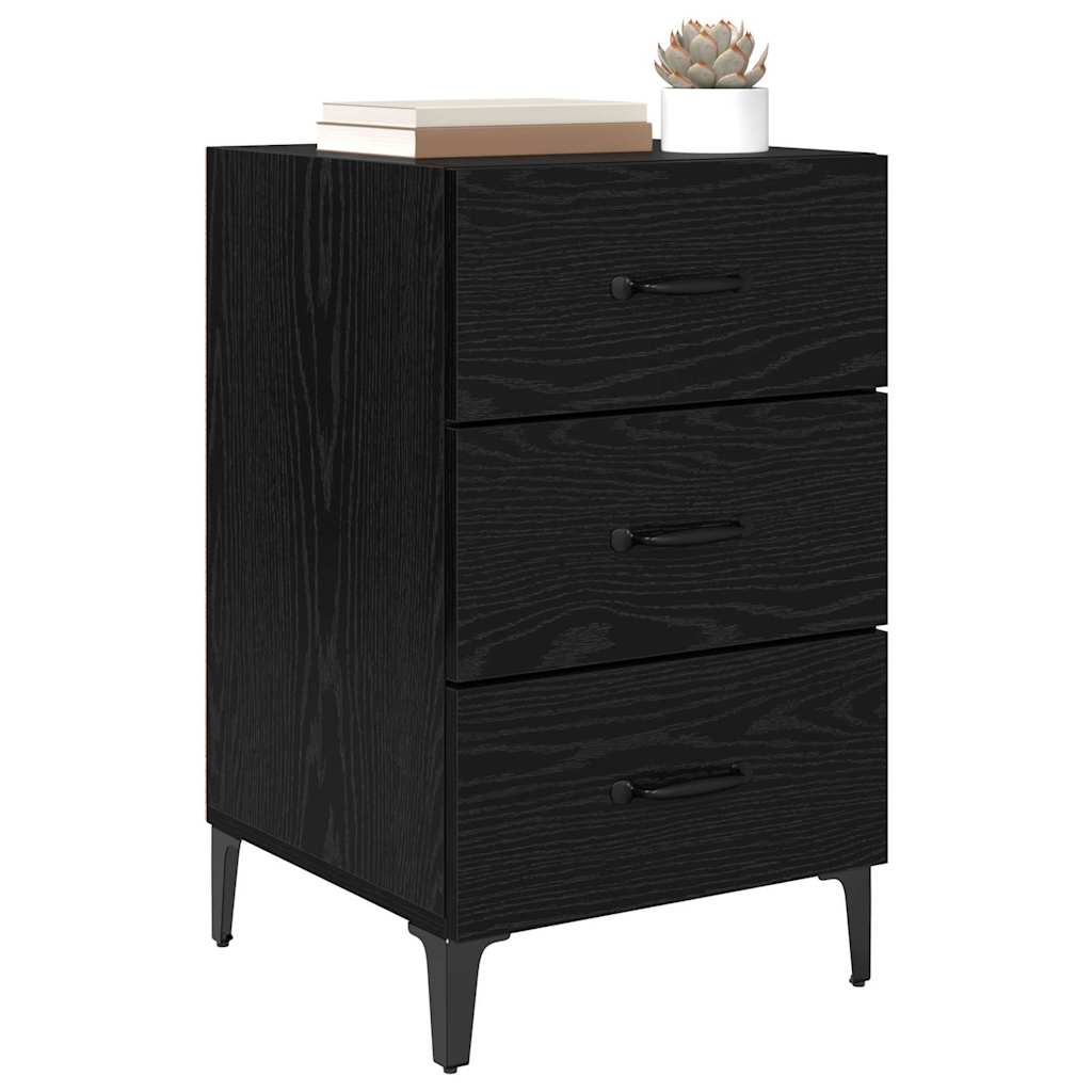 Bedside Cabinet Black Oak 40 x 40.5 x 66 cm Engineered Wood