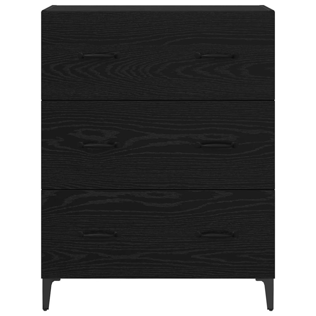 Sideboard Black Oak 69.5 x 34 x 90 cm Engineered Wood and Iron