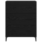Sideboard Black Oak 69.5 x 34 x 90 cm Engineered Wood and Iron