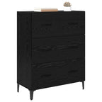 Sideboard Black Oak 69.5 x 34 x 90 cm Engineered Wood and Iron