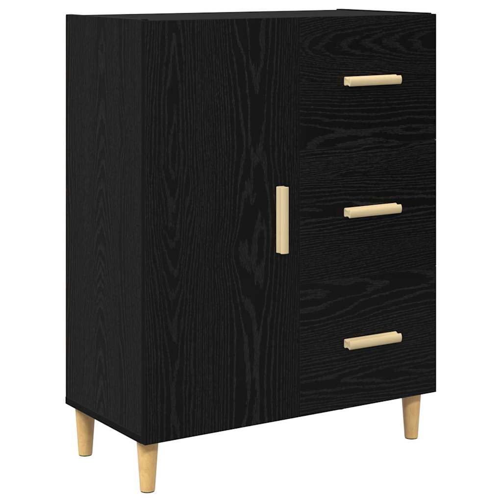 Sideboard Black oak 34 x 69.5 x 90 cm Engineered wood
