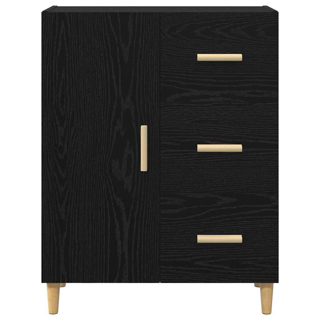 Sideboard Black oak 34 x 69.5 x 90 cm Engineered wood